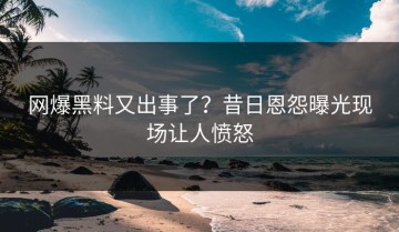 网爆黑料又出事了？昔日恩怨曝光现场让人愤怒