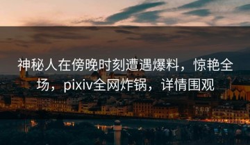 神秘人在傍晚时刻遭遇爆料，惊艳全场，pixiv全网炸锅，详情围观