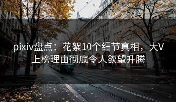 pixiv盘点：花絮10个细节真相，大V上榜理由彻底令人欲望升腾