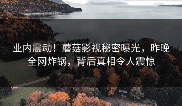 业内震动！蘑菇影视秘密曝光，昨晚全网炸锅，背后真相令人震惊