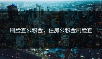 刷脸查公积金，住房公积金刷脸查