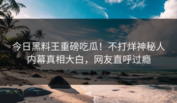 今日黑料王重磅吃瓜！不打烊神秘人内幕真相大白，网友直呼过瘾