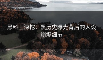 黑料王深挖：黑历史曝光背后的人设崩塌细节