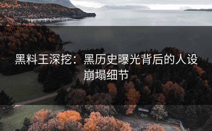 黑料王深挖：黑历史曝光背后的人设崩塌细节